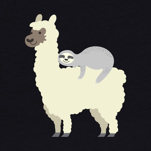 Cute & Funny Sloth Riding Llama Best Friends by theperfectpresents